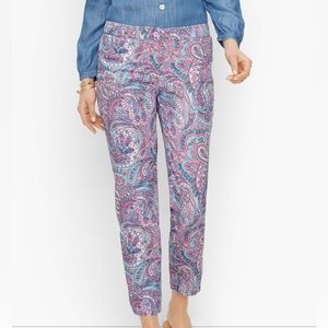 Talbots Womens Perfect Crop Pants size 8P Paisley Print